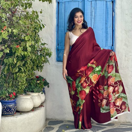 Aaradya Pure Satin Silk Saree