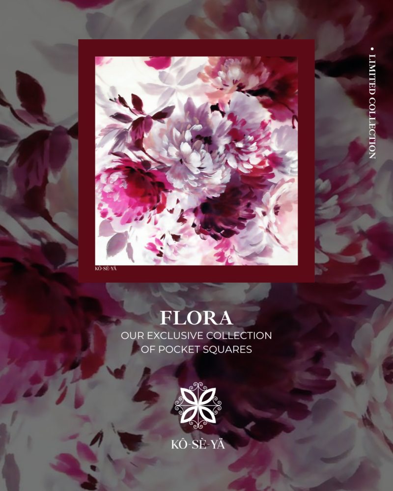 Flora Premium Silk Pocket Square