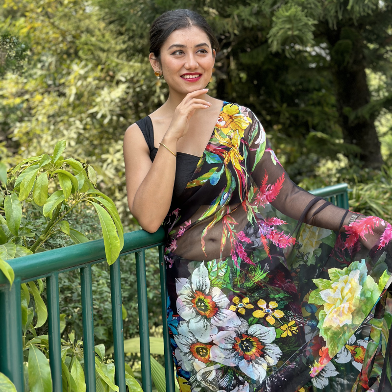 Aviva Pure French Chiffon Silk Saree