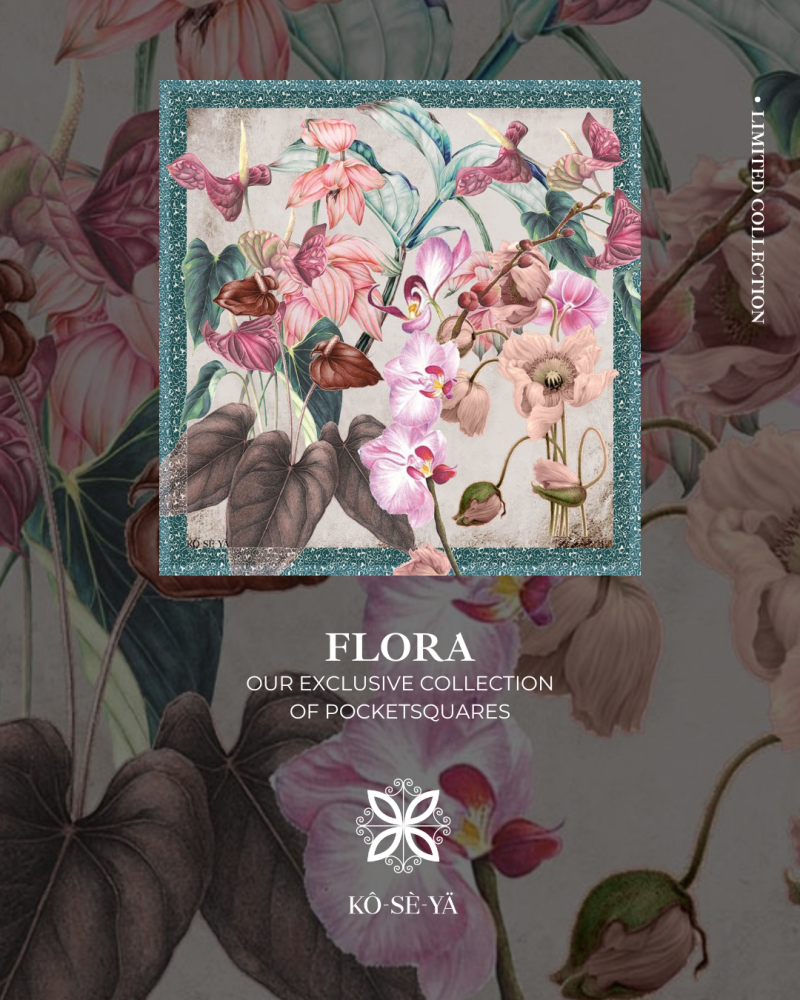 Flora Premium Silk Pocket Square
