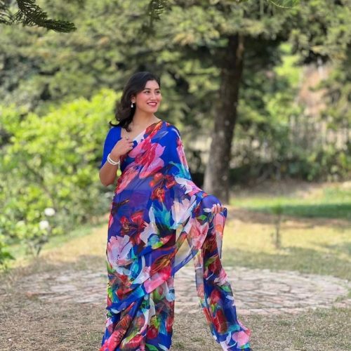 Divya Pure French Chiffon Silk Saree