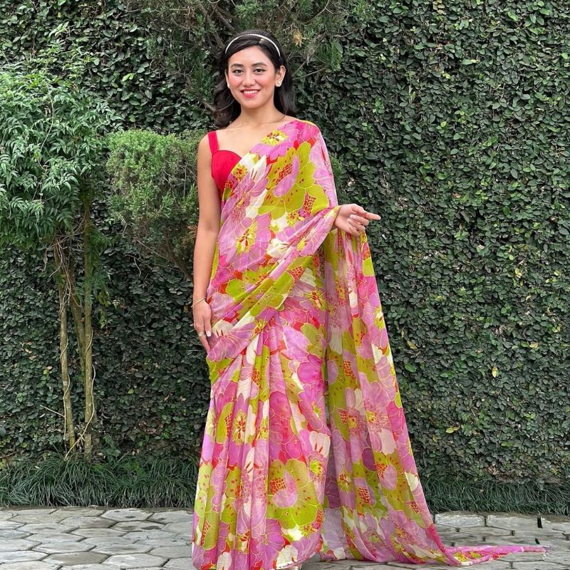Gomez Pure French Chiffon Silk Saree
