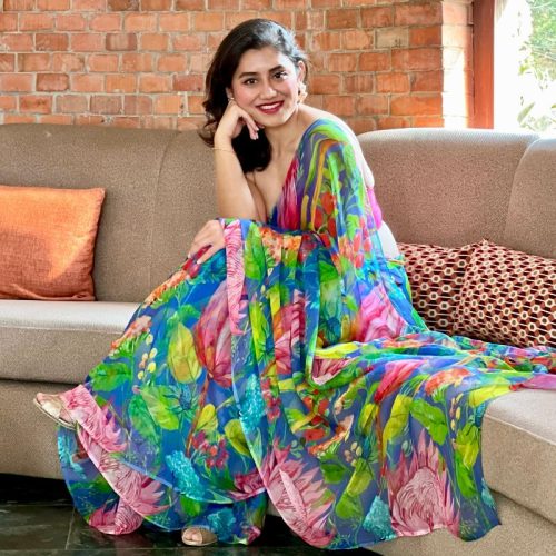 Haru Pure French Chiffon Silk Saree