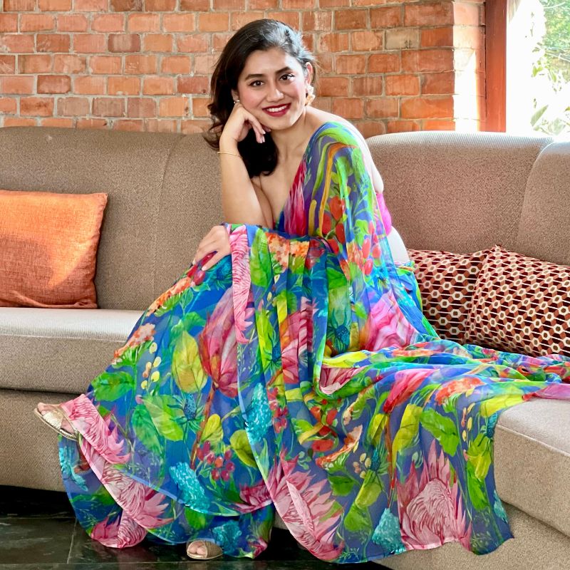 Haru Pure French Chiffon Silk Saree