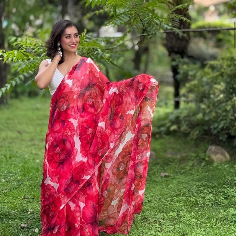 Isha Pure French Chiffon Silk Saree