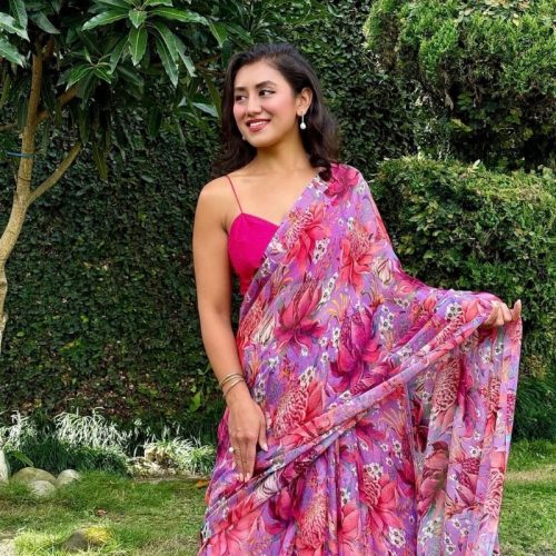 Meghana Pure French Chiffon Silk Saree