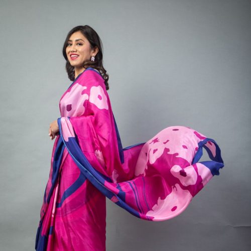 Pink Pearl Pure Habuttai Silk Saree