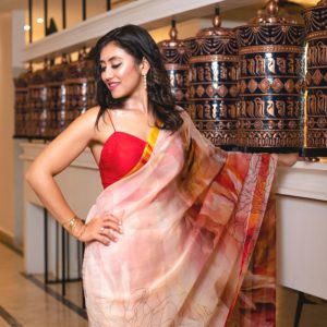 Sunset Pure Organza Silk Saree